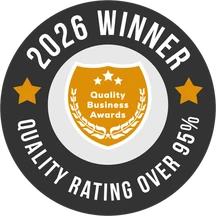 2026 Winner seal, Quality Business Awards, quality rating over 95%