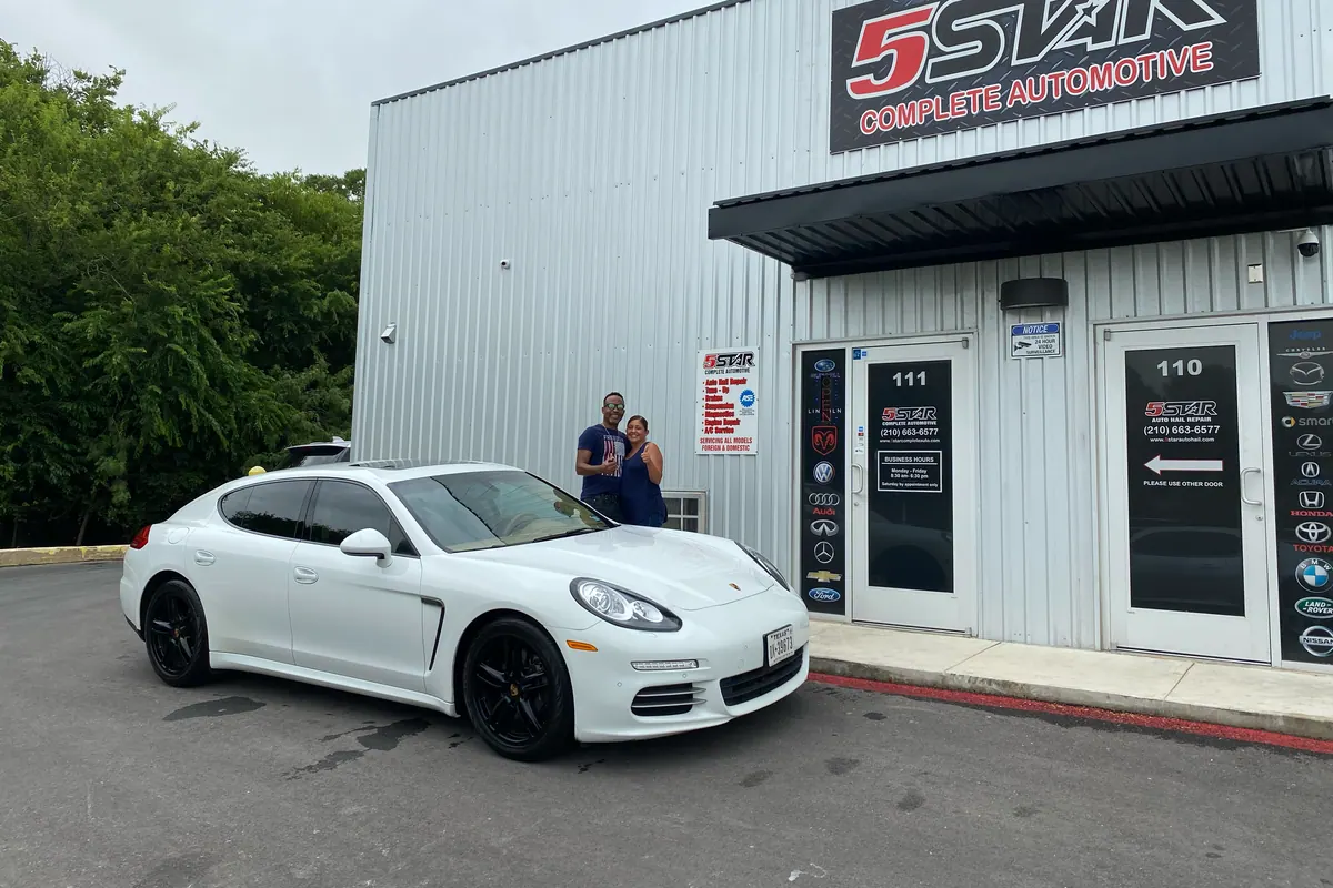 White vehicle after hail repair